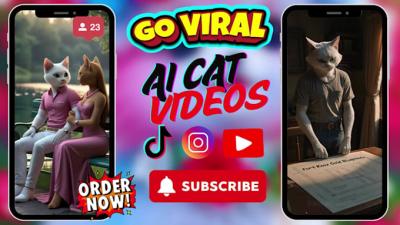 I will create viral AI cat videos, Marvel AI faceless videos, and storytelling videos for YouTube