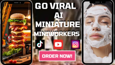 I will viral ai miniatures ai miniworkers minichefs videos product videos ai health