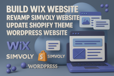 I will build Wix website, revamp Simvoly, update Shopify, and customize WordPress