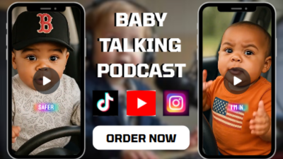 I will viral ai talking baby podcast video ai baby podcast studio video, ur look like