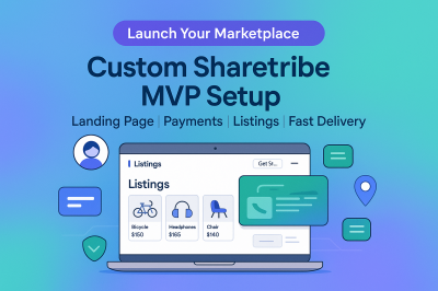 I will set up and customize Sharetribe marketplace with landing page, Sharetribe MVP