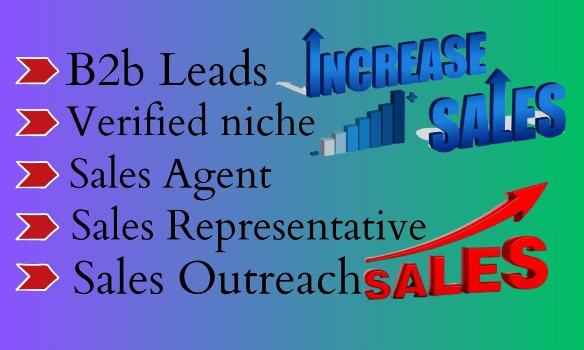 Be Your Verified Niche Targeted B2B Sales Rep & Sales Agent