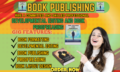 I will do book layout design kindle ebook formatting book publishing developmental edit