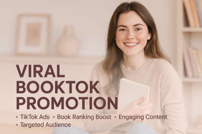 I will viral tiktok booktok ebook video promotion tiktok ads ebook ranking marketing