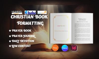 I will design format Amazon Christian Ebook Daily Devotion Prayer Book Etsy Journal KDP