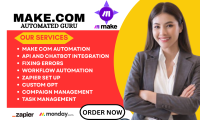 I will setup Make.com automation AI agent n8n API integration made Notion Monday CRM
