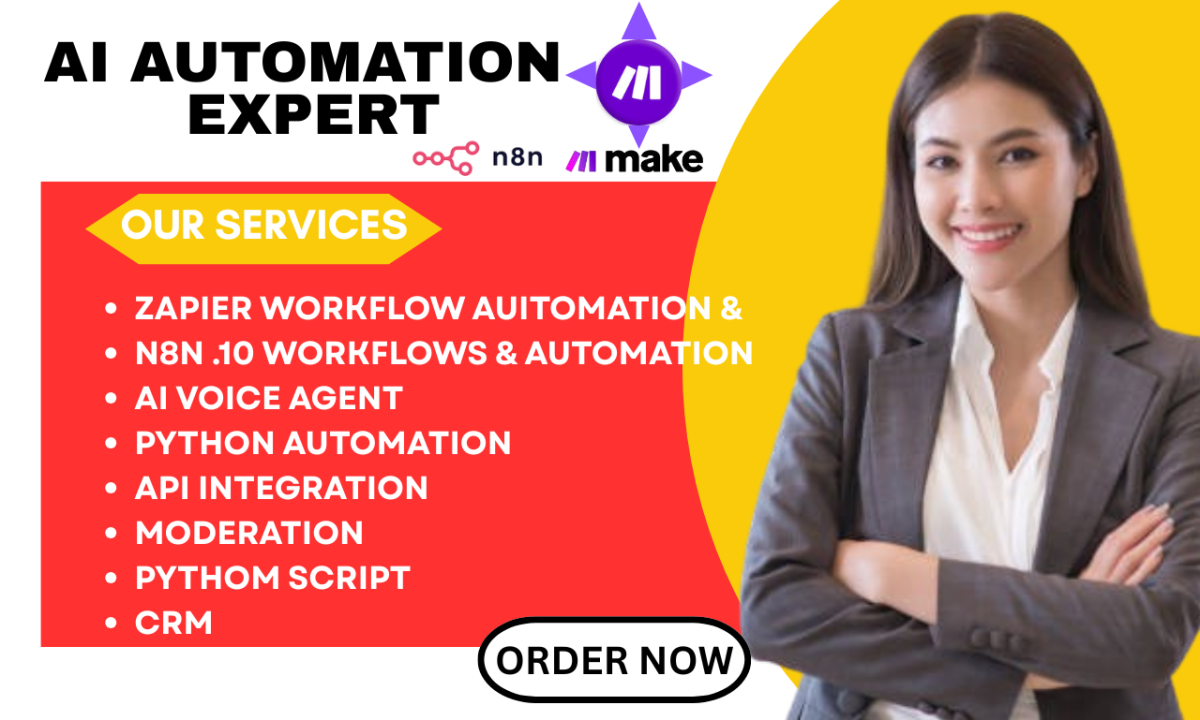 I will create automation workflow, Slack integration, Make.com expert, Airtable expert