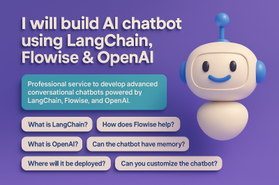 I will build AI Chatbot using LangChain, Flowise, and OpenAI