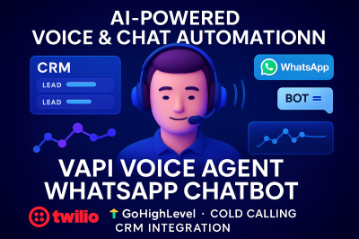 I will do VAPI AI Voice Agent, n8n, AI Cold Calling WhatsApp AI Chatbot, Twilio GHL