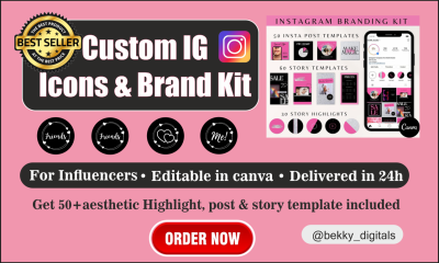 I Will Design Instagram Highlight Icons and Brand Kit for Influencers