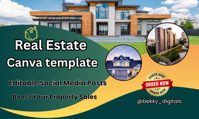 I will design editable real estate Canva templates for social media marketing