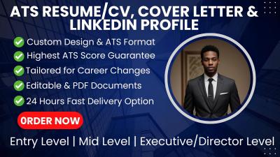 I will create an ATS resume, cover letter, and LinkedIn profile