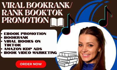 I will do viral book rank rankbook amazon kdp book promotion, tiktok video trailer