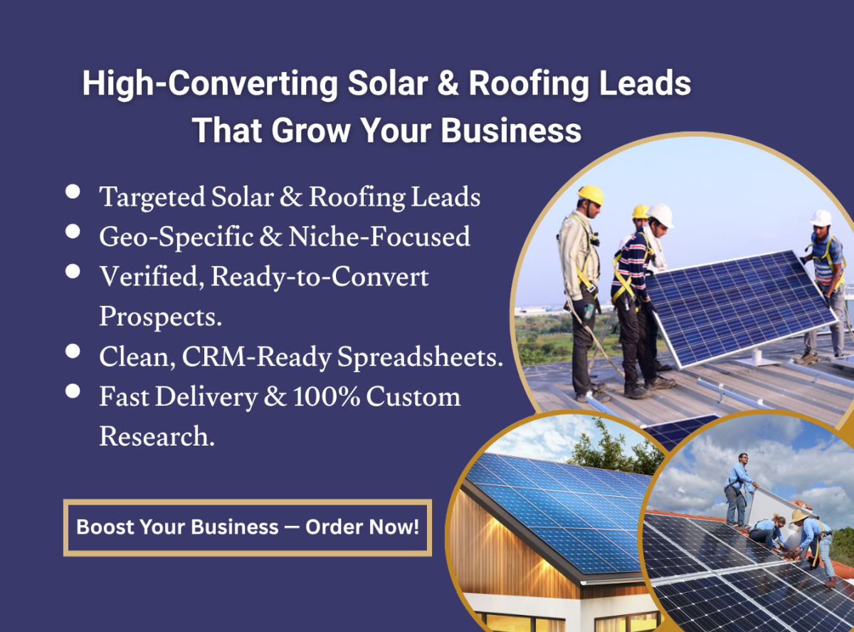I will be your expert in solar and roofing leads generation and digital marketing