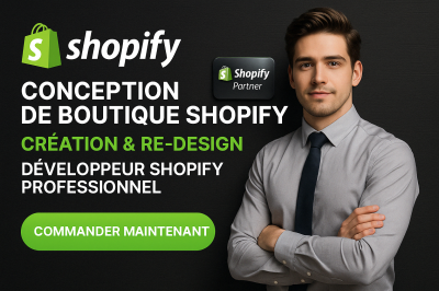 I will concevoir un site web Shopify, une boutique de commerce électronique, créer une