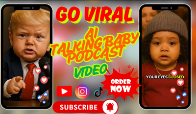 I will create viral AI baby talking video, AI baby podcast, AI talking avatar, AI podcast