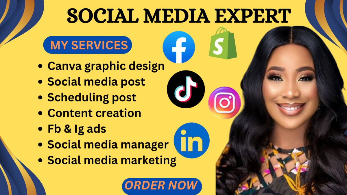 I will be your social media marketing manager, content creator and ads expert