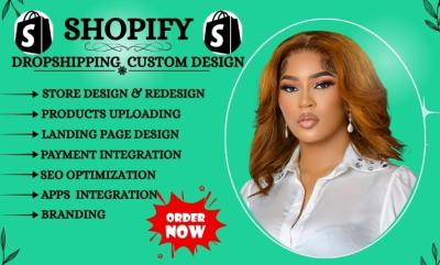 I will design, redesign Shopify store, Shopify dropshipping store, Shopify website