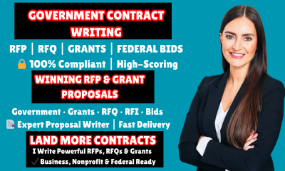 I will secure government contract bid proposal get RFP bid grant writing RFI RFQ SAM gov