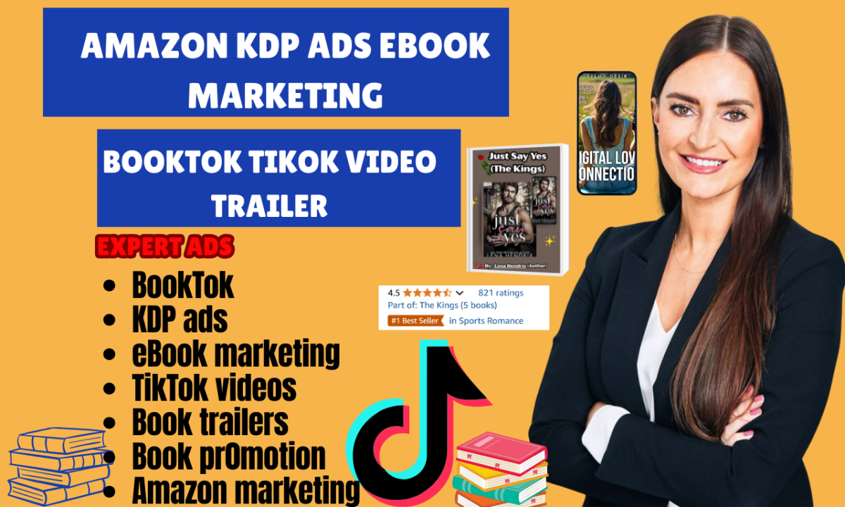 I will do Amazon Book Promotion, BookTok, KDP Ads, Ebook Marketing, TikTok Videos & Trailers
