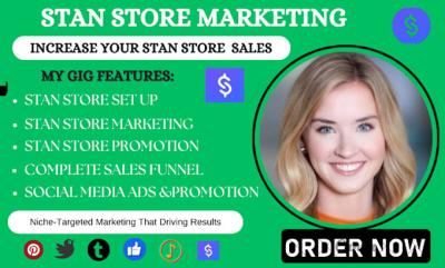 I Will Do Stan Store Promotion, Stan Store Marketing, and Design