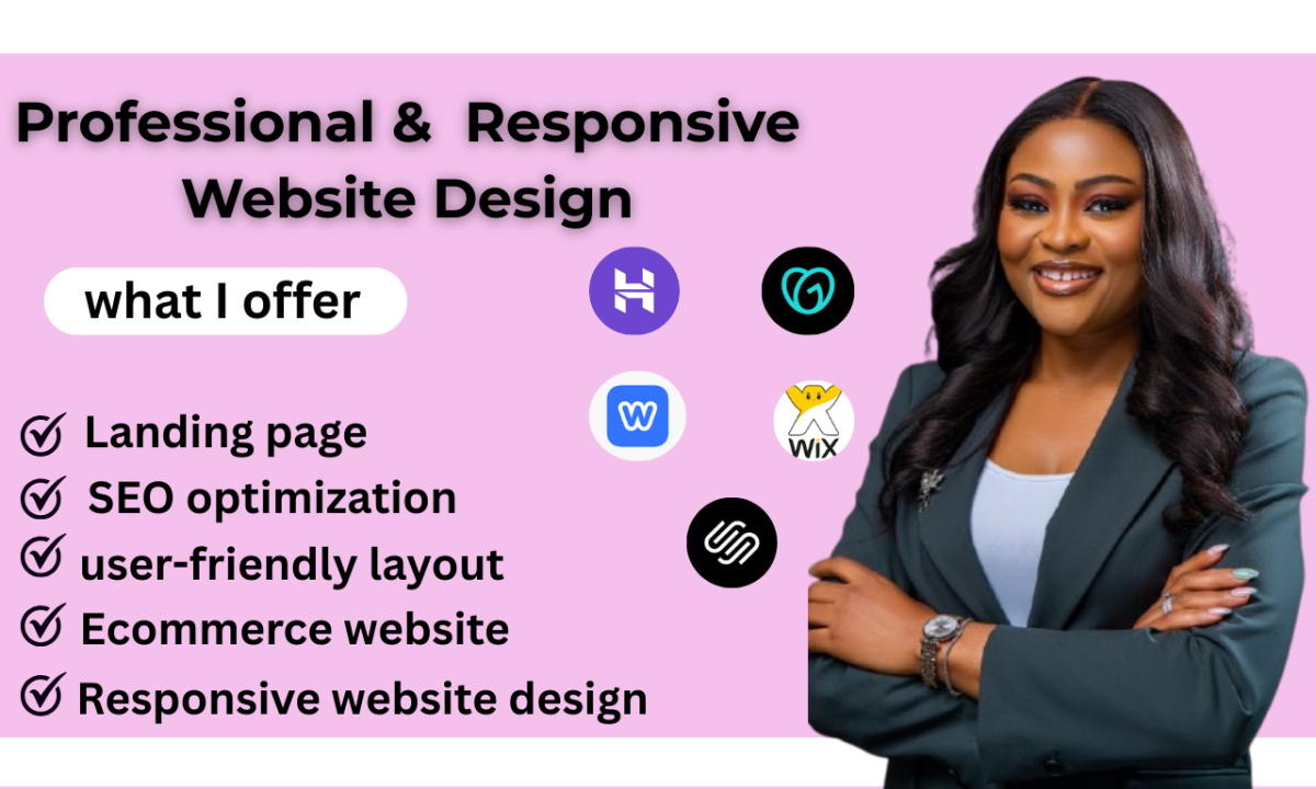 I Will Design or Redesign Your Hostinger, GoDaddy, Squarespace, Weebly, or Wix Website