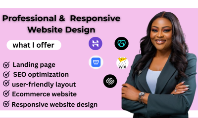 I Will Design or Redesign Your Hostinger, GoDaddy, Squarespace, Weebly, or Wix Website