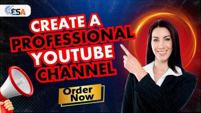 I will create a YouTube channel with Eye catching logo, banner and setup for you