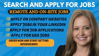 I will search and apply remote, onsite, job application, apply for job reverse recruit