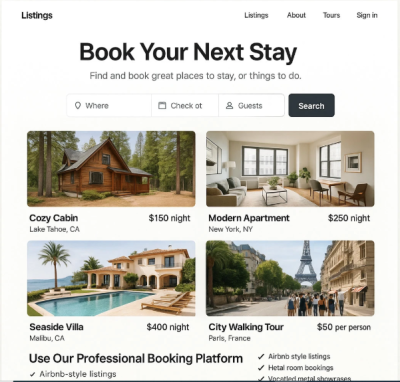 I will create a professional booking website for your Airbnb vacation rental or hotel
