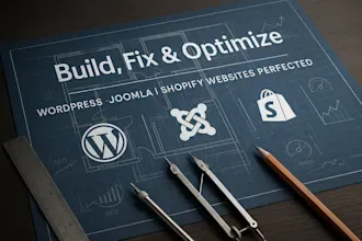 I Will Build, Fix, SEO Optimize Joomla, WordPress, Shopify Website with Custom Design & Speed