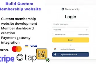 I will build membership website with login, content restriction, and payment integration