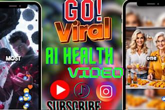 I will create AI health video, AI health supplement, AI product video for health and fitness