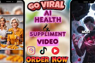 I Will Create AI Health Video, Health and Fitness AI, Health Supplement Video, AI Product