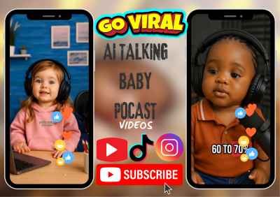 I will create viral AI baby video podcast – AI baby talking podcast, your look like baby