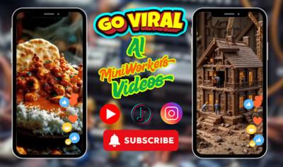 I will create AI miniature videos, mini workers, mini chef, AI product and AI health videos