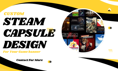I will design a Steam capsule design for game art marketing banner