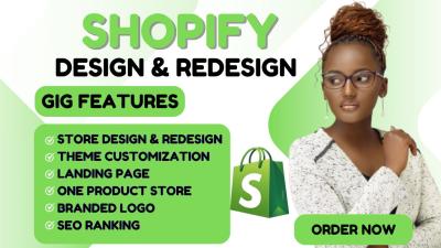 I will setup, design Shopify dropshipping store, Shopify website design and redesign