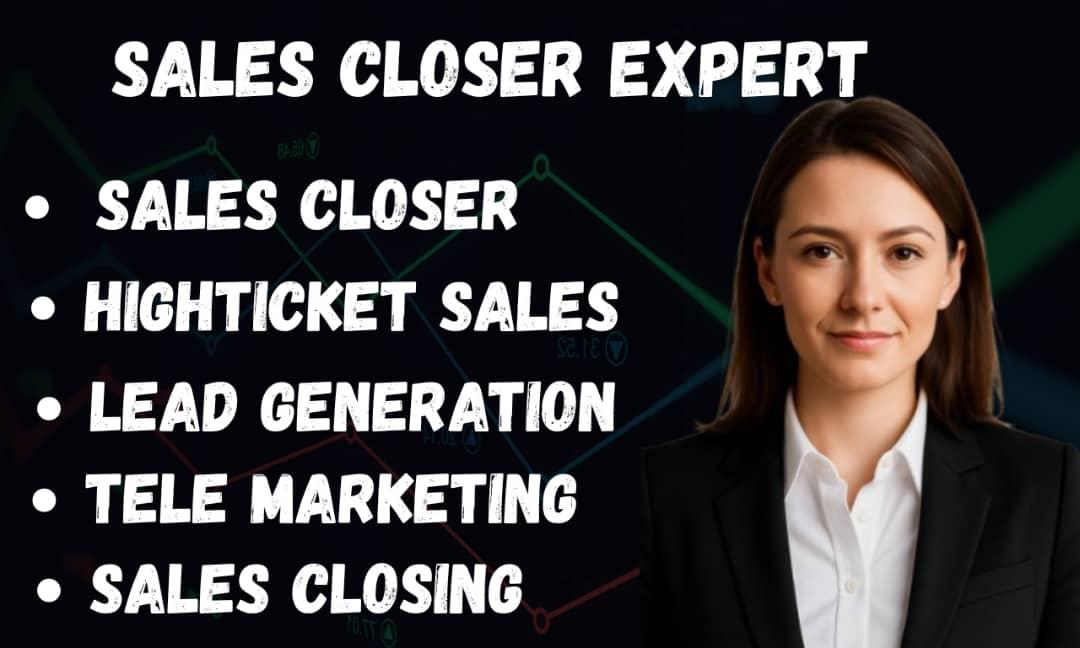 I Will Be Your High Ticket Sales Closer, Deal Closing Sales Rep, Salesperson, Sales