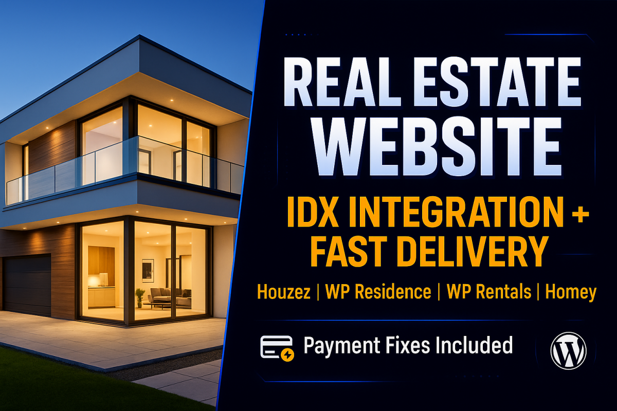 I Will Design Real Estate Website with Houzez IDX MLS Homey WP Rentals WP Residence
