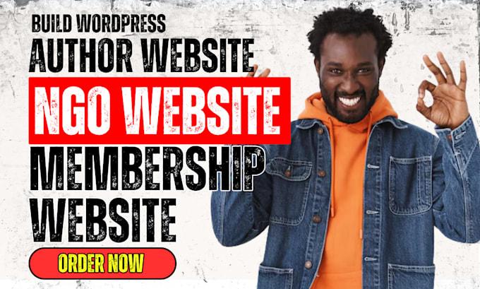 I will build book author website, NGO website, membership website, WordPress expert