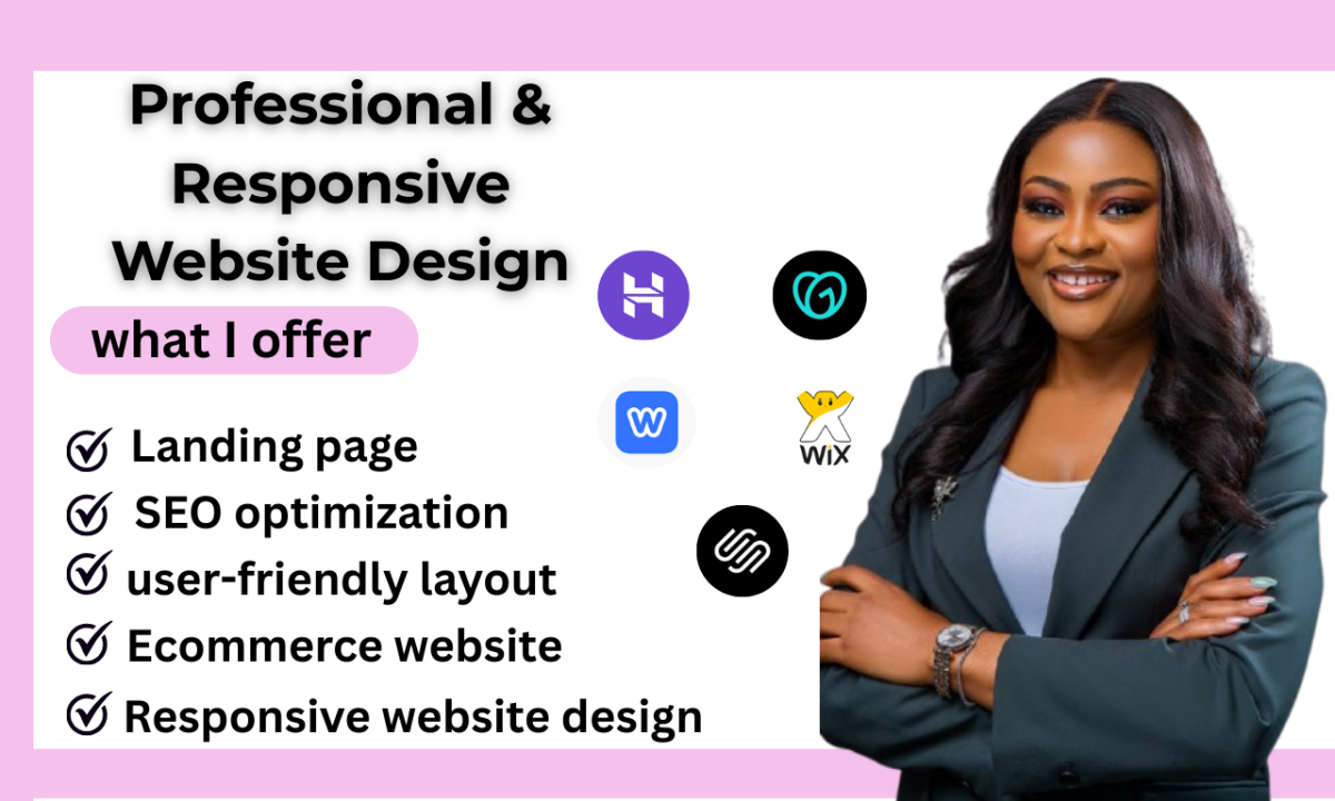 I Will Design or Redesign Your Hostinger, GoDaddy, Squarespace, Weebly, or Wix Website