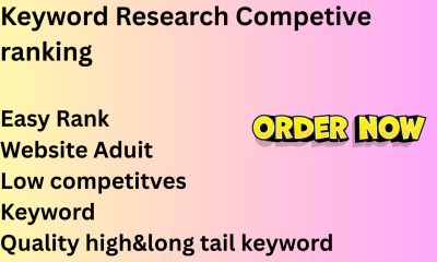 I will conduct competitive analysis, SEO keyword research, and a website audit