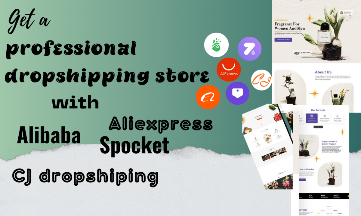 I will build a dropshipping store with AliExpress, Alibaba, AutoDS, Zendrop, CJ, Spocket