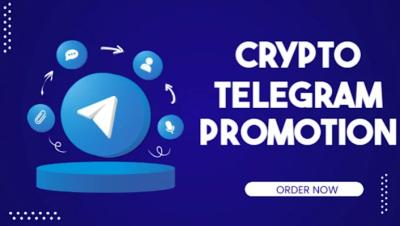 I will grow crypto telegram promotion, crypto telegram marketing, telegram subscribers