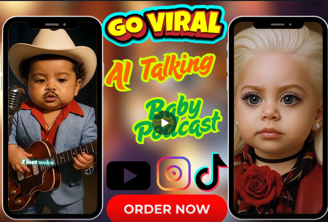 I will create viral AI baby music, your look-alike baby talking avatar videos & baby podcast