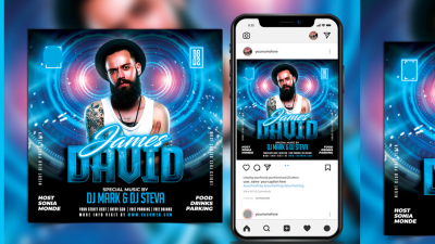 I will design amazing party DJ music concert, event flyer, nightclub party show, hiphop