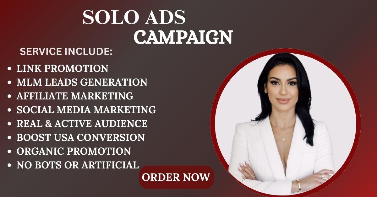 I will grow sales leads with organic USA solo ads campaign clickbank link promotion