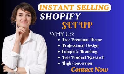 I will create Shopify website, build Shopify store design, Shopify dropshipping