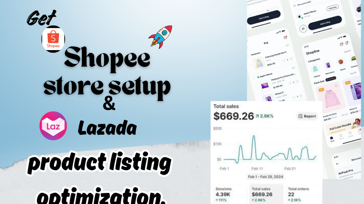 I will set up and design your Shopee or Lazada store with optimized listings